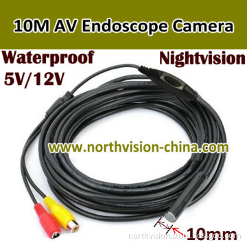 10mm Waterproof Night Vision 10m AV Cable Snake Camera